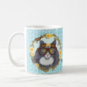 Mooie Floof Cat met een bril mok