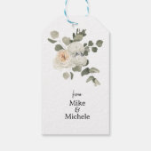 Mooie Floral 10e Jubileum op maat Cadeaulabel (Achterkant)