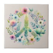 Mooie Floral 70s Retro Vredesbord Tegeltje (Voorkant)