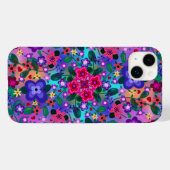 Mooie Floral Art, helderroze Paars Case-Mate iPhone Case (Achterkant (horizontaal))