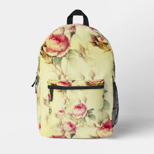 Mooie  Floral Bedrukte Rugzak (Voorkant)