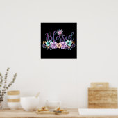 Mooie Floral Blessed Poster (Keuken)