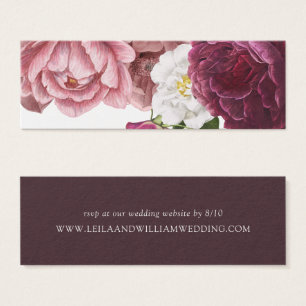 Mooie Floral Bourgogne bruiloft website RSVP Mini Visitekaartjes
