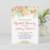 Mooie Floral Bridal Shower Invitation, Baby Kaart (Staand voorkant)