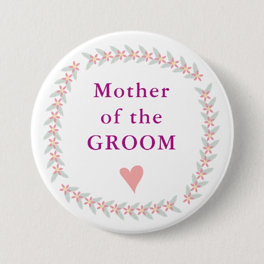 Mooie Floral-Button Ronde Button 7,6 Cm (Voorkant)