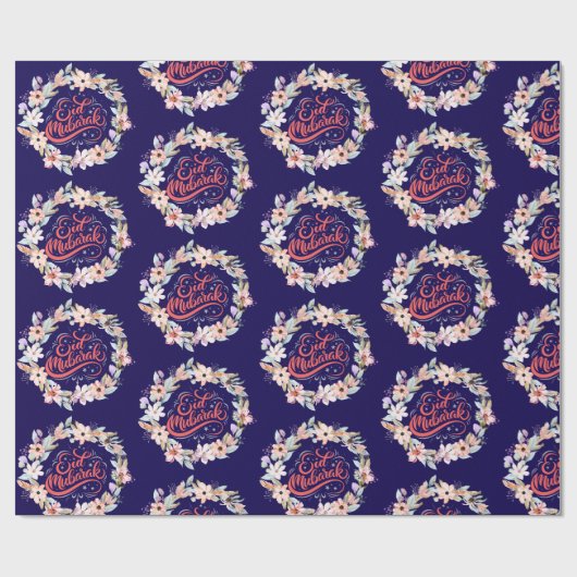 Mooie Floral Eid Gift Wrap Moslim Vakantie Cadeaupapier (Vlak)