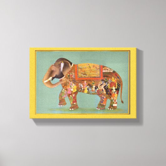 Mooie Floral  fijn gekleurde olifant Canvas Afdruk (Voorkant)