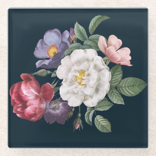 Mooie Floral Glazen Onderzetter (Voorkant)