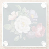 Mooie Floral Glazen Onderzetter (Achterkant)