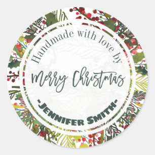 Mooie Floral handgemaakt met liefde Ronde Sticker