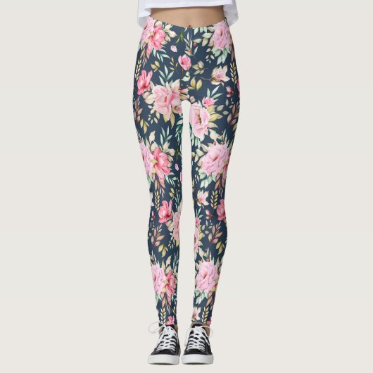 Mooie Floral-Leggings Leggings (Voorkant)