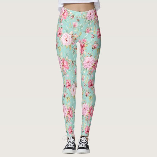Mooie Floral-Leggings Leggings (Voorkant)