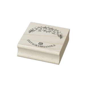 Mooie Floral Line Art social media Rubberstempel
