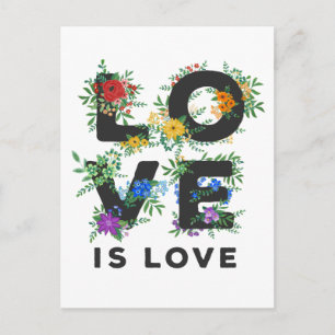 Mooie Floral Love is Love Pride Briefkaart