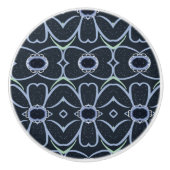 Mooie Floral Navy Cabinet pull Keramische Knop (Voorkant)