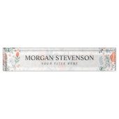 Mooie Floral Pattern Girly Naambordje (Voorkant)