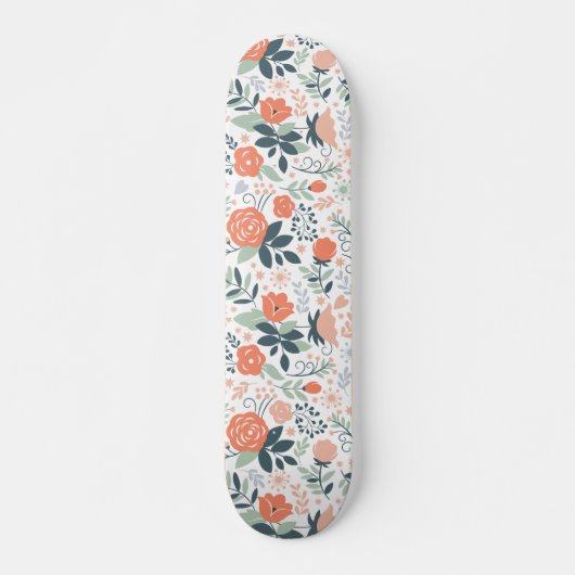 Mooie Floral Pattern Girly Skateboard (Voorkant)