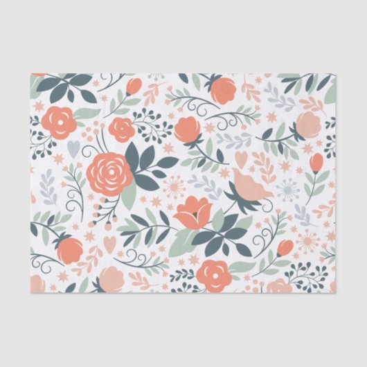 Mooie Floral Pattern Girly Tissuepapier (Voorkant)
