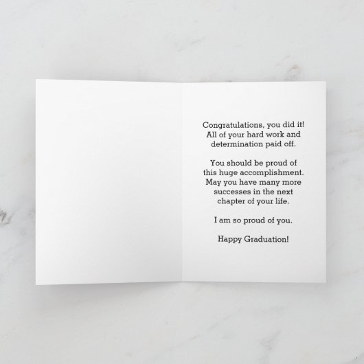 Mooie Floral Pink-Afstuderen Kaart (Binnen)