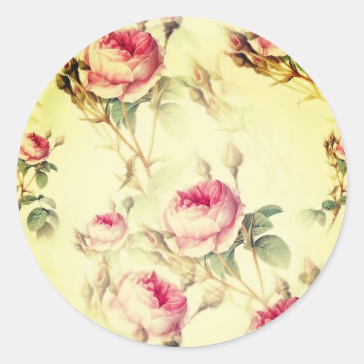 Mooie  Floral Ronde Sticker (Voorkant)