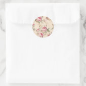Mooie  Floral Ronde Sticker (Tas)