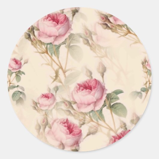 Mooie  Floral Ronde Sticker (Voorkant)