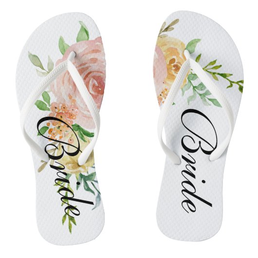Mooie Floral Rozen Bride Teenslippers (Voetbed)