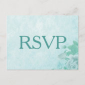 Mooie Floral RSVP in blauw Uitnodiging Briefkaart (Voorkant)
