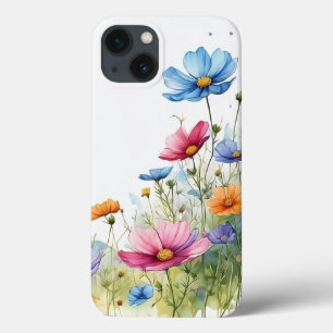 Mooie Floral Spring Waterverf Bloemenkunst iPhone 13 Hoesje