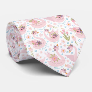 Mooie Floral Swan Stropdas