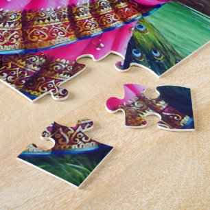 Mooie Floral Vintage Krishna Radha Legpuzzel