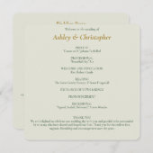 Mooie Floral Waterverf Sage Bruiloft Programma (Voorkant / Achterkant)