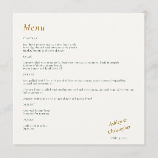 Mooie Floral Waterverf Wedding Menu (Voorkant)