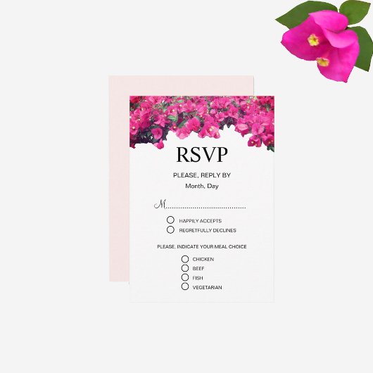 Mooie Floral Wedding RSVP Kaartje