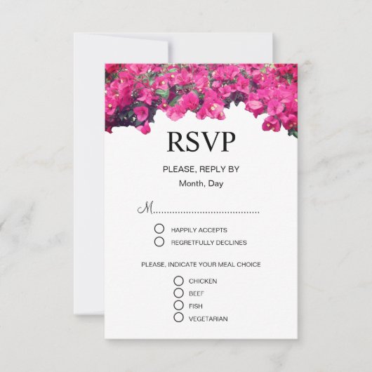 Mooie Floral Wedding RSVP Kaartje (Voorkant)
