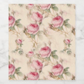 Mooie  Floral Wijn Etiket (Enkel label)