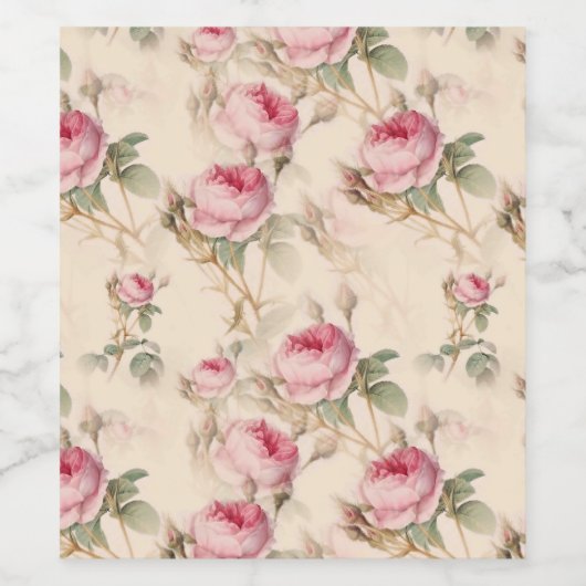 Mooie  Floral Wijn Etiket (Enkel label)