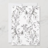 Mooie Floral 'Y' Monogram Sketched Wedding Kaart (Achterkant)