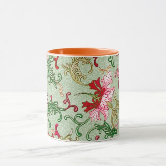 Mooie florale mok met gedrukte koffie (Midden)