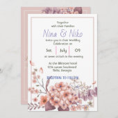 mooie florale uitnodiging (Voorkant / Achterkant)