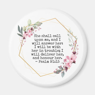 Mooie Flowers Psalm 91 magnet Magneet