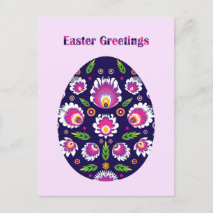 Mooie folklore Paarse Pysanka Paasei Briefkaart