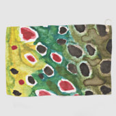 Mooie forel voor de visserij op bruine forel golfhanddoek (Horizontaal)