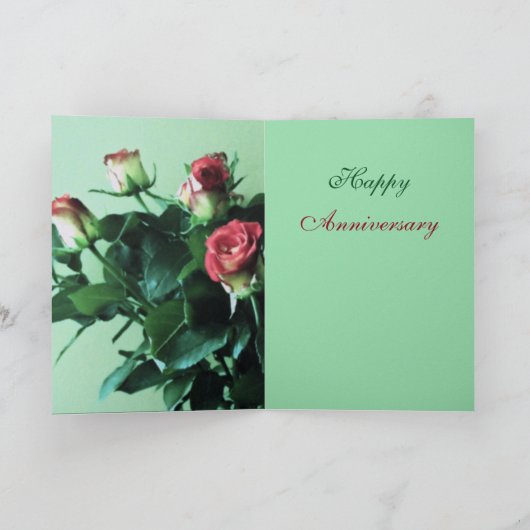 Mooie foto van 30ste jubileum boeket rozen kaart (Binnen)