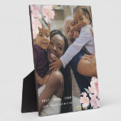 Mooie foto van beste mama ooit Blush Floral Fotoplaat (Zijkant)