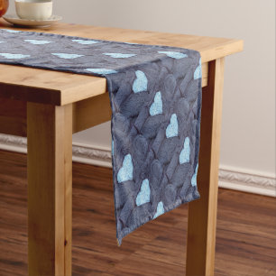 Mooie foto van blauw wolhart korte tafelloper