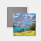 Mooie foto van Oeschinensee Magneet (Voorkant / Achterkant)
