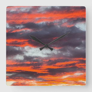 Mooie foto van Sunset Clouds Vierkante Klok
