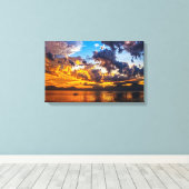 Mooie fotografie, zonsondergang over de rivier de canvas afdruk (Insitu (Houten vloer))