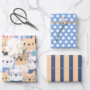 Mooie Franse Bulldog Wrap Set Inpakpapier Vel